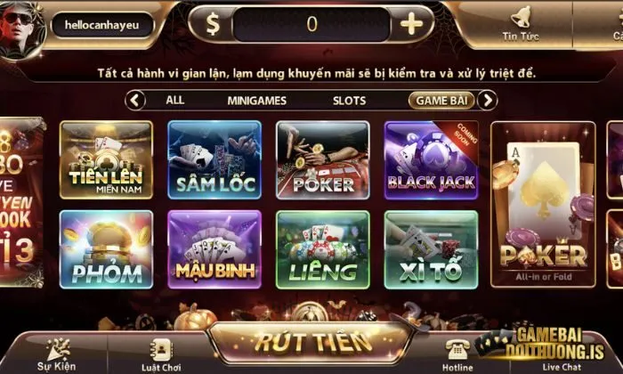 Bài tây zowin Zowin với đa dạng thể loại game bài để người chơi lựa chọn