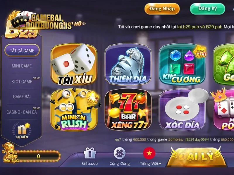 Danh sách game bài hot tại B29