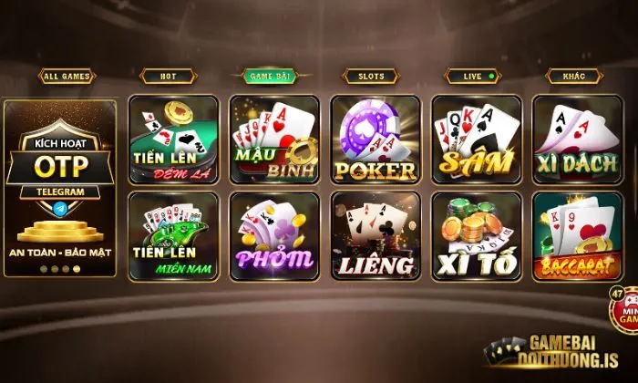 Danh sách list game bài sôi động tại Hitclub