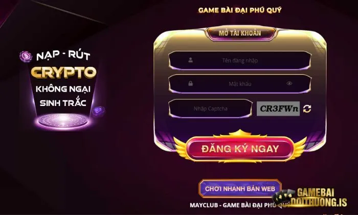 Đăng ký tài khoản Mayclub cực kì đơn giản