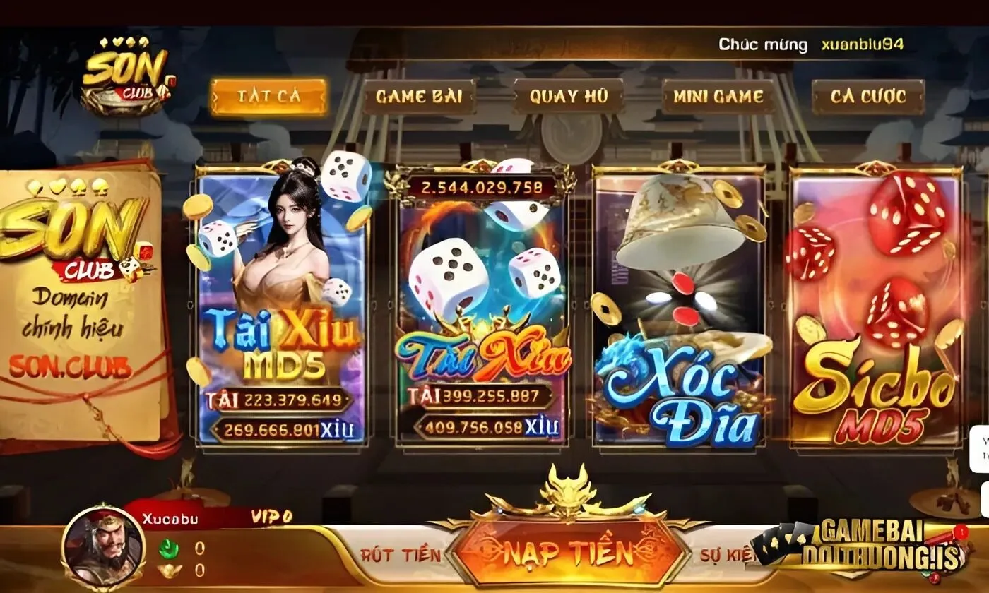 game bài đổi thưởng Sonclub Sonclub được mệnh danh là "Thiên đường giải trí" với kho game đa dạng