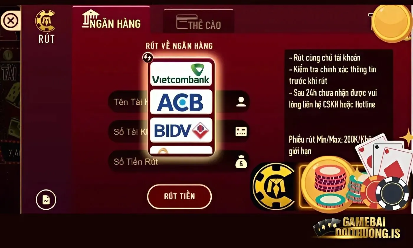 game bài đổi thưởng Sonclub Các phương thức thanh toán