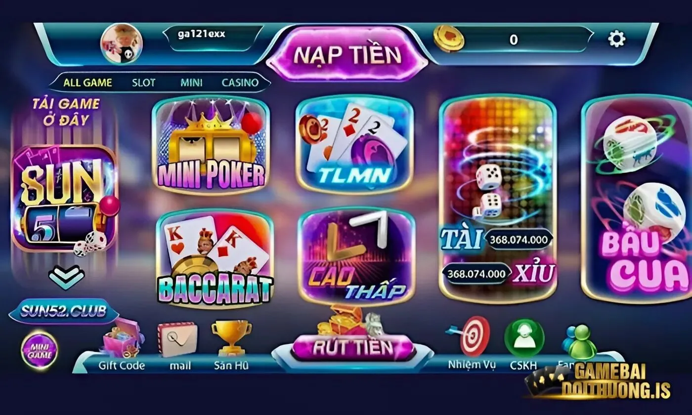 game bài đổi thưởng Sun52 Kho tàng trò chơi phong phú cùng đồ họa đẹp mắt