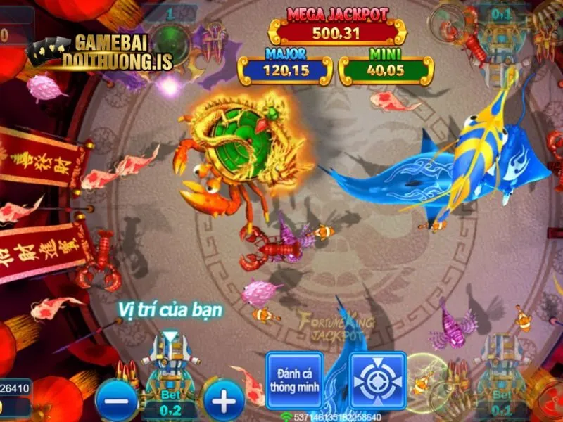 Màn hình giao diện chơi bắn cá đổi thưởng