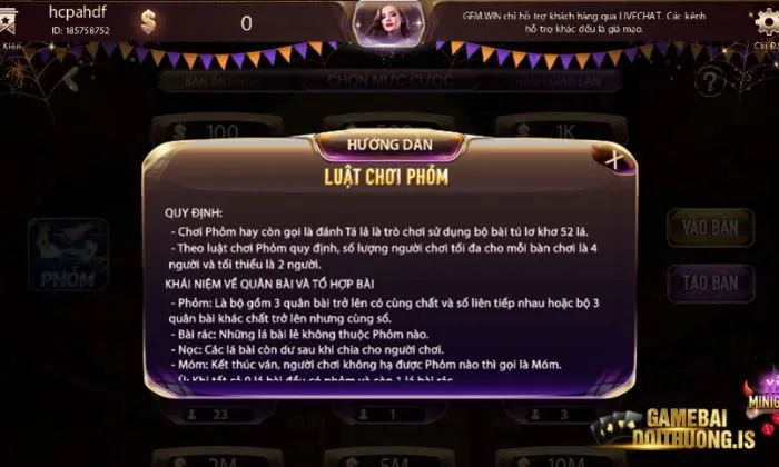 Quy ước trong phỏm Gemwin