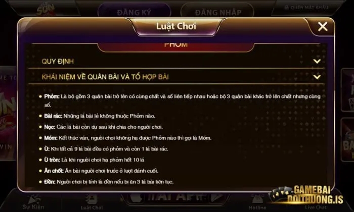 Các thuật ngữ trong Tá lả Sunwin