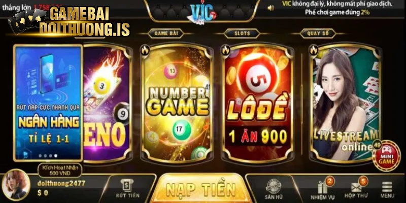 Sảnh quay số đổi thưởng tại Vicwin